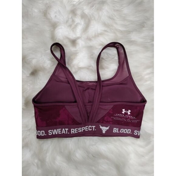 Under Armour Womens Project Rock Sports Bra Purple Tie Dye V Back L - Picture 2 of 6